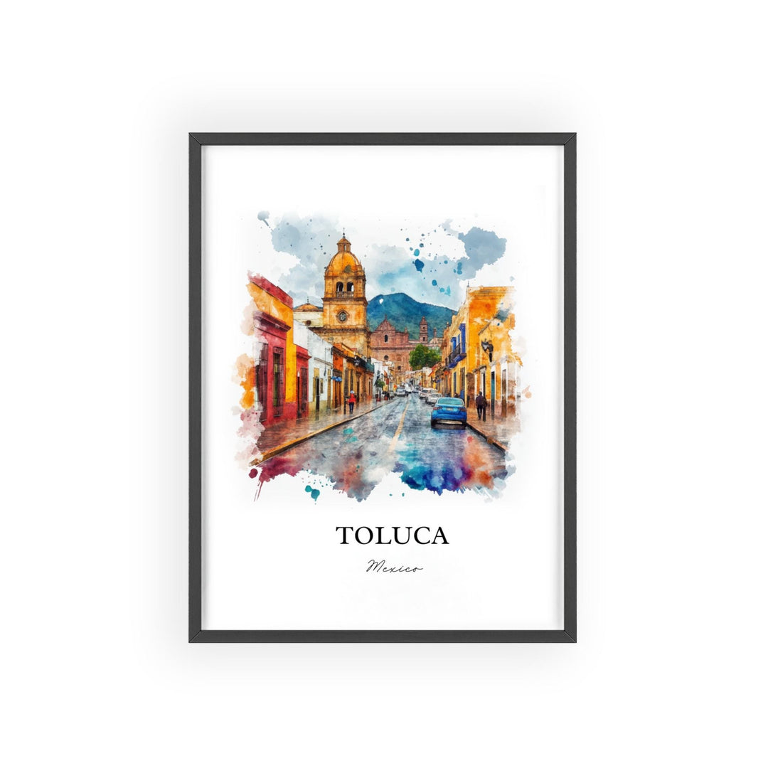 Toluca Mexico Wall Art, Mexico Print, Mexico Watercolor Art, Toluca MX Gift, Travel Print, Travel Poster, Housewarming Gift