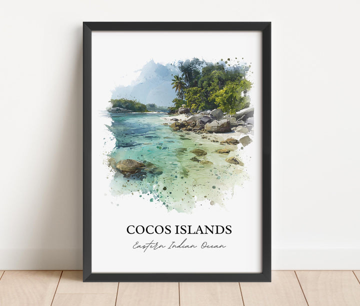 Cocos Islands Wall Art, Eastern Indian Ocean, Cocos Islands Artwork, Cocos Islands Gift, Travel Print, Travel Poster, Housewarming Gift