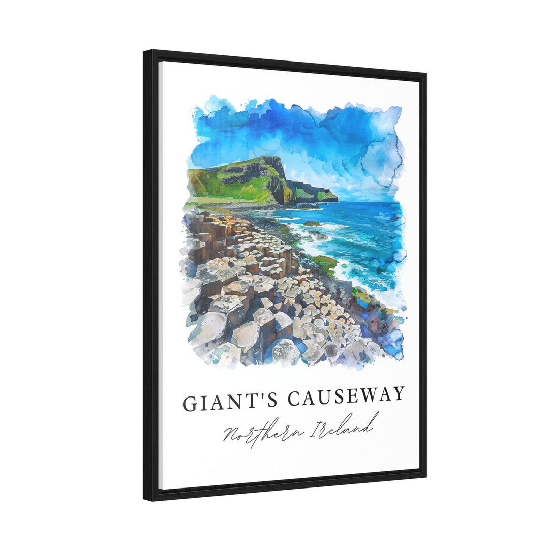 Giants Causeway Wall Art, Giants Causeway Print, Northern Ireland Watercolor, Ireland Gift,