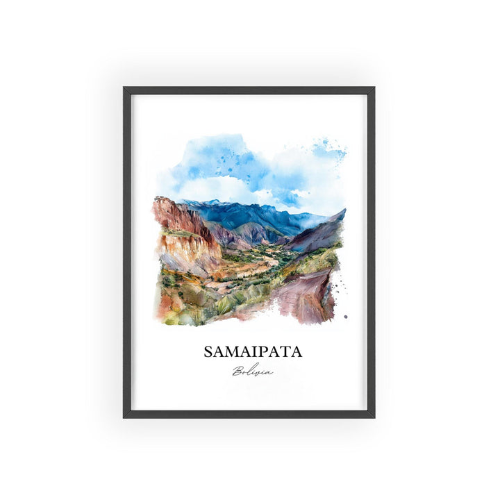 Samaipata Wall Art, Amboró National Park Print, Bolivia Watercolor, Samaipata Bolivia Gift, Travel Print, Travel Poster, Housewarming Gift