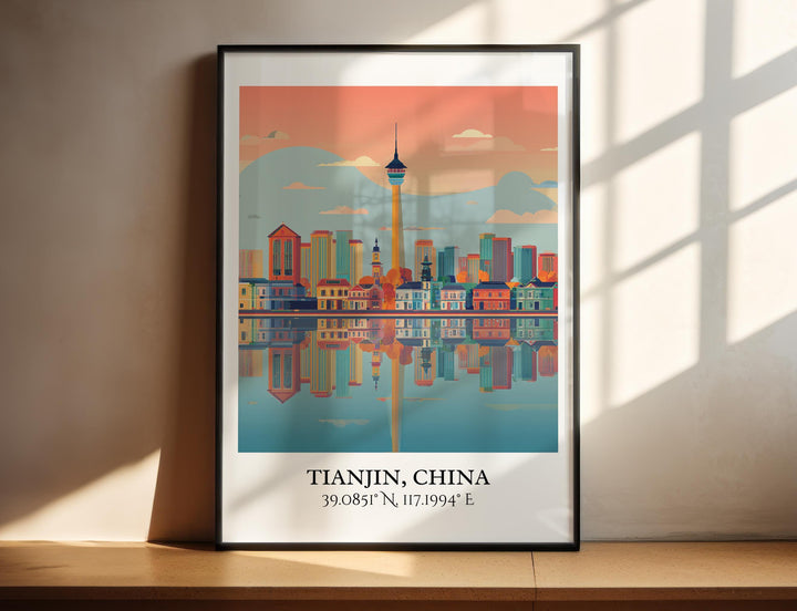 Tianjin China Art, Tianjin Retro Travel Art, Tianjin China Home Decor, China Gift, China Travel Art, Travel Prints, Housewarming Gift