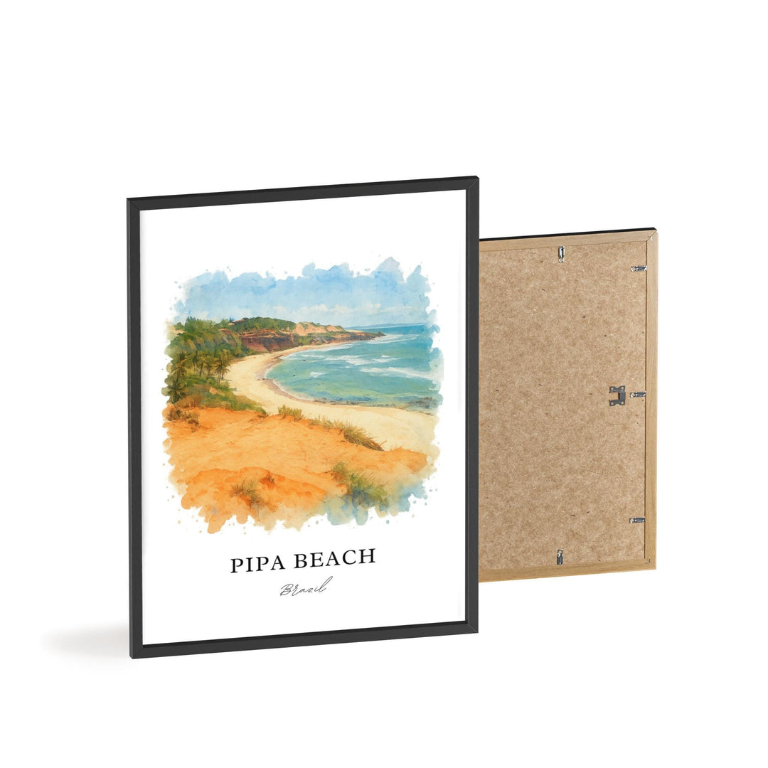 Pipa Beach Wall Art, Pipa Beach Print, Pipa Beach Watercolor Art, Brazil Gift, Brazil Travel Print, Travel Poster, Housewarming Gift