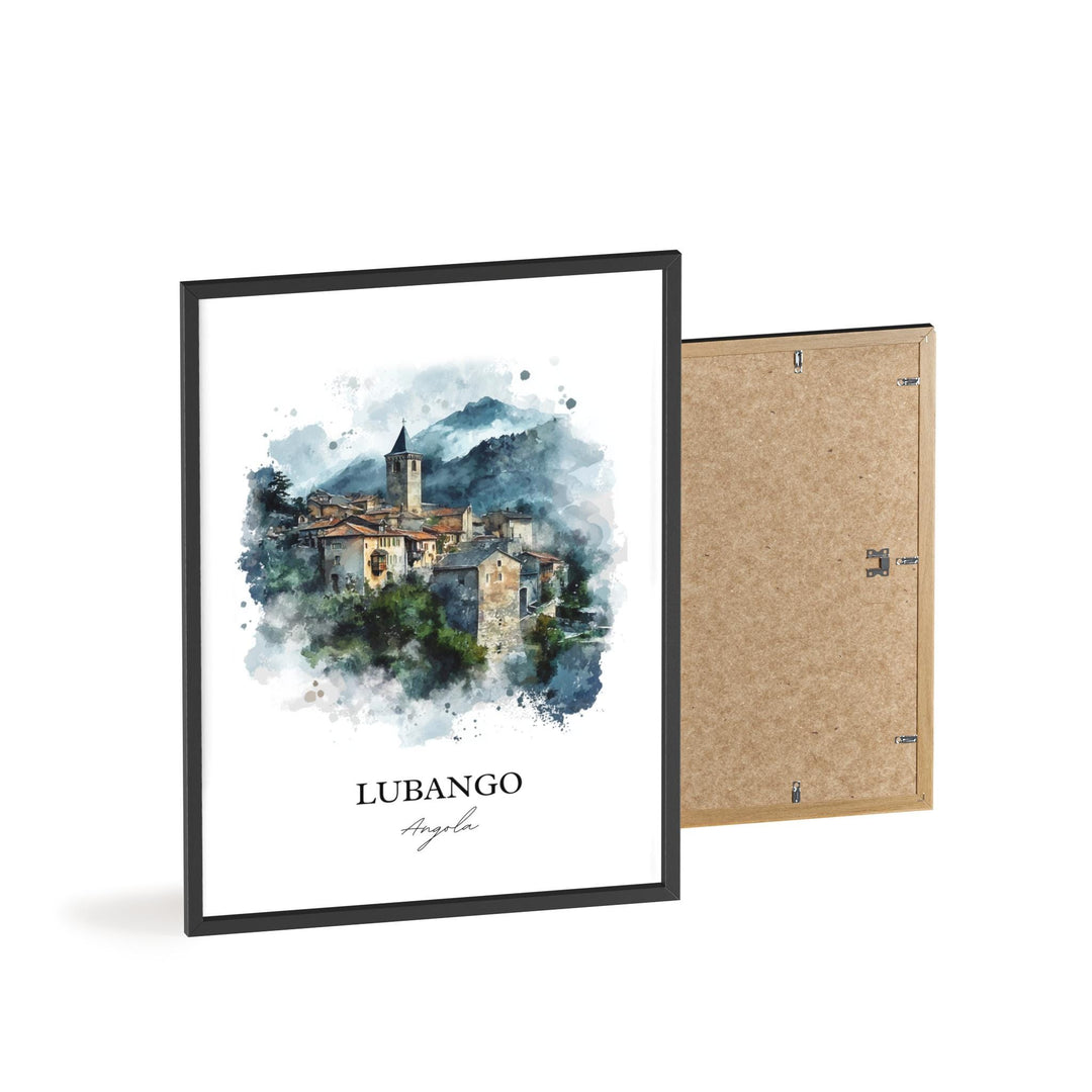 Lubango Wall Art, Lubango Print, Angola Watercolor Art, Lubango Angola Gift, Travel Print, Travel Poster, Housewarming Gift