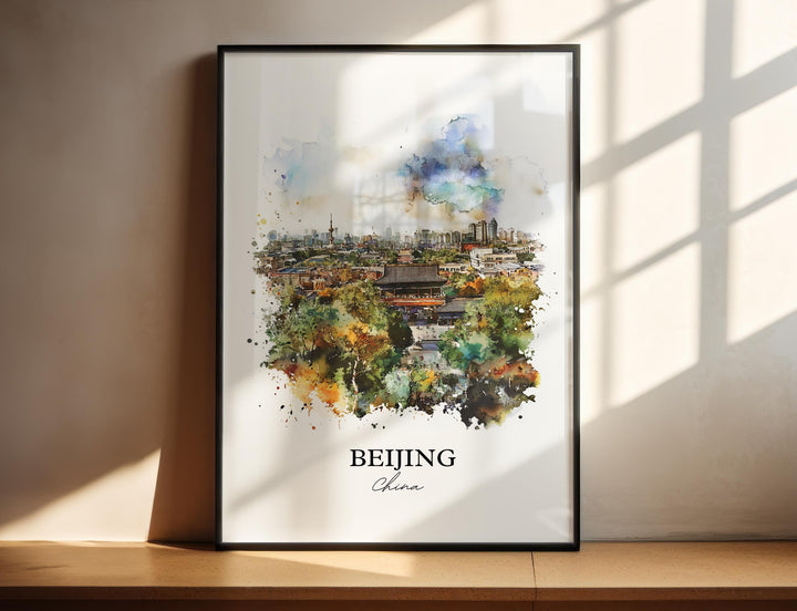 Beijing Wall Art, Beijing China Print, China Watercolor Art, Beijing Gift, Travel Print, Travel Poster, Housewarming Gift