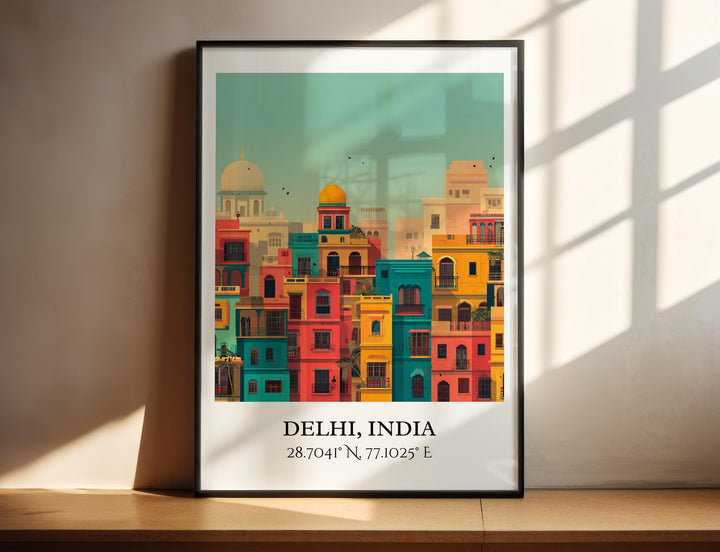 Delhi India Art, Delhi India Retro Travel Art, Delhi Home Decor, Delhi Gift, India Travel Art, Travel Prints, Housewarming Gift