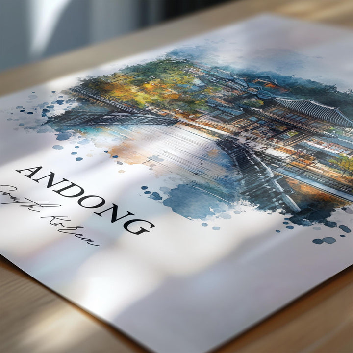 Andong Travel Print Wall Art Nakdong River Wall Hanging Home Décor Andong-Si Gift Art Lovers South Korea Art Lover Gift Andong Poster