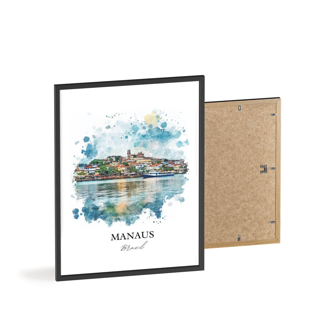 Manaus Brazil Wall Art, Manaus Print, Brazil Watercolor Art, Manaus Brazil Gift, Travel Print, Travel Poster, Housewarming Gift