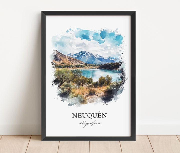 Neuquén Wall Art, Confluencia Dept Print, Argentina Watercolor Art, Neuquén Argentina Gift, Travel Print, Travel Poster, Housewarming Gift