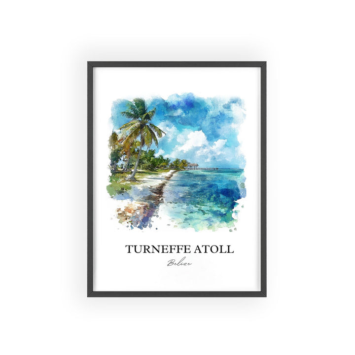 Turneffe Atoll Wall Art, Belize Print, Belize Watercolor Art, Turneffe Atoll Gift, Travel Print, Travel Poster, Housewarming Gift