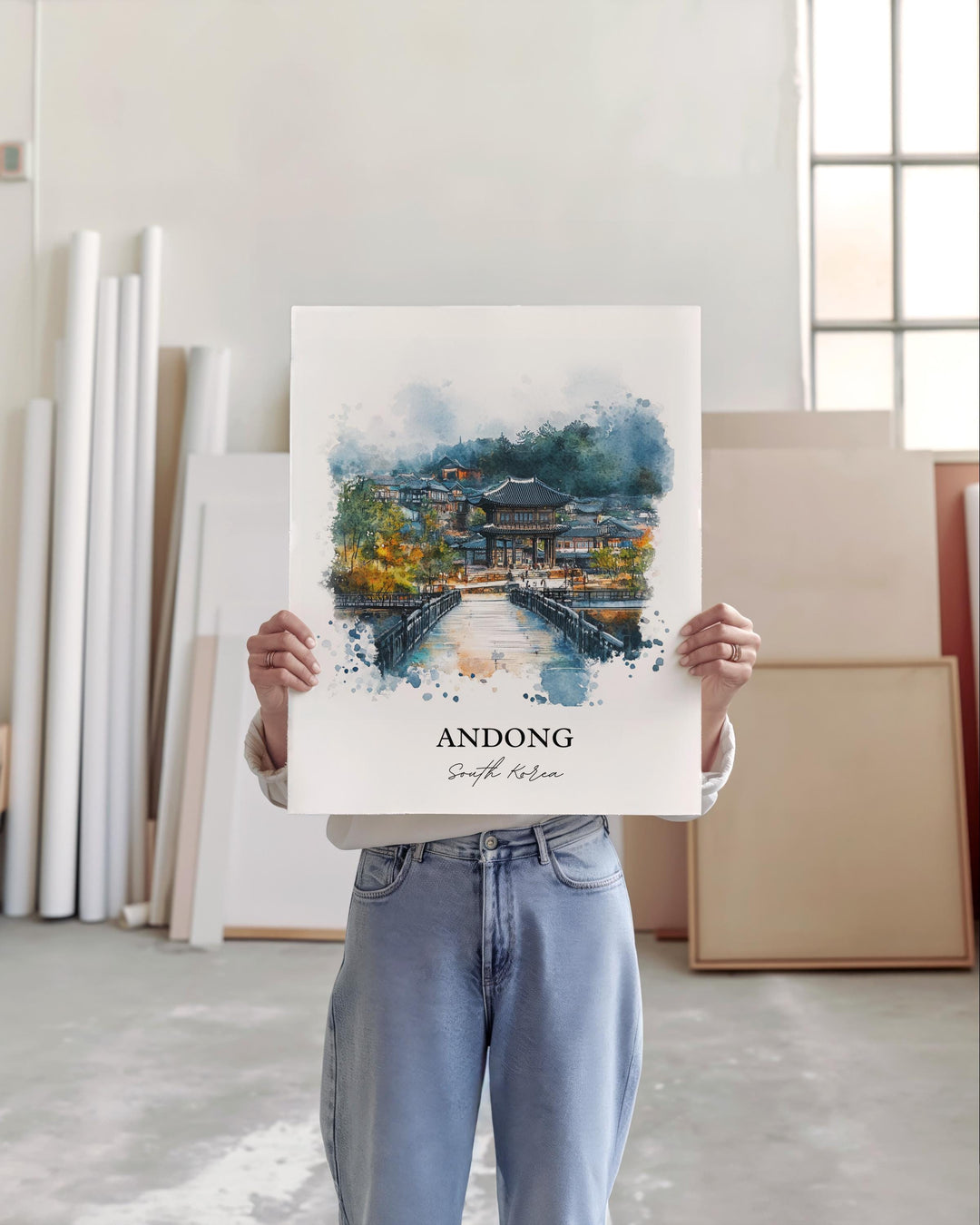 Andong Travel Print Wall Art Nakdong River Wall Hanging Home Décor Andong-Si Gift Art Lovers South Korea Art Lover Gift Andong Poster