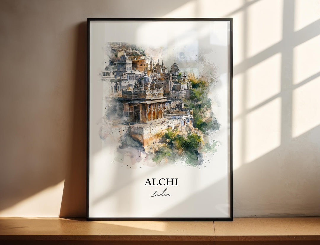 Alchi India Wall Art, Ladakh Print, India Watercolor Art, Alchi India Gift, Travel Print, Travel Poster, Housewarming Gift