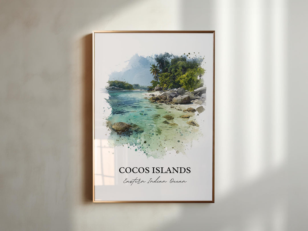 Cocos Islands Wall Art, Eastern Indian Ocean, Cocos Islands Artwork, Cocos Islands Gift, Travel Print, Travel Poster, Housewarming Gift