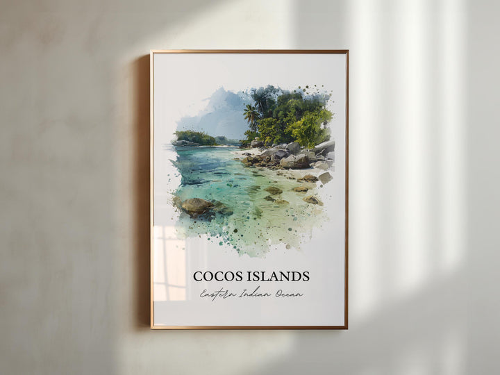 Cocos Islands Wall Art, Eastern Indian Ocean, Cocos Islands Artwork, Cocos Islands Gift, Travel Print, Travel Poster, Housewarming Gift