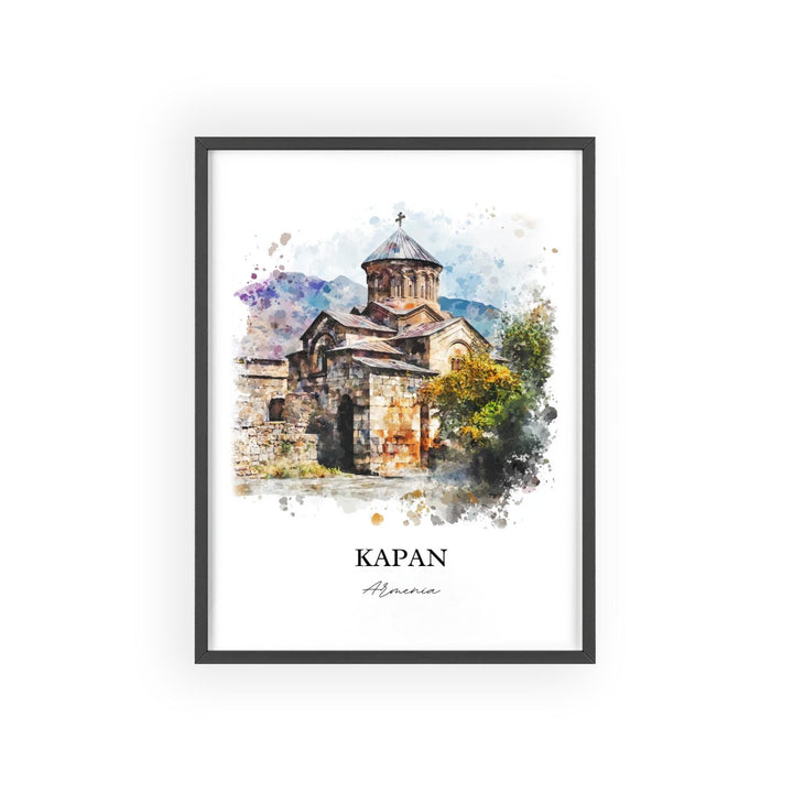 Kapan Armenia Wall Art, Syunik Province Print, Armenia Watercolor Art, Kapan Armenia Gift, Travel Print, Travel Poster, Housewarming Gift