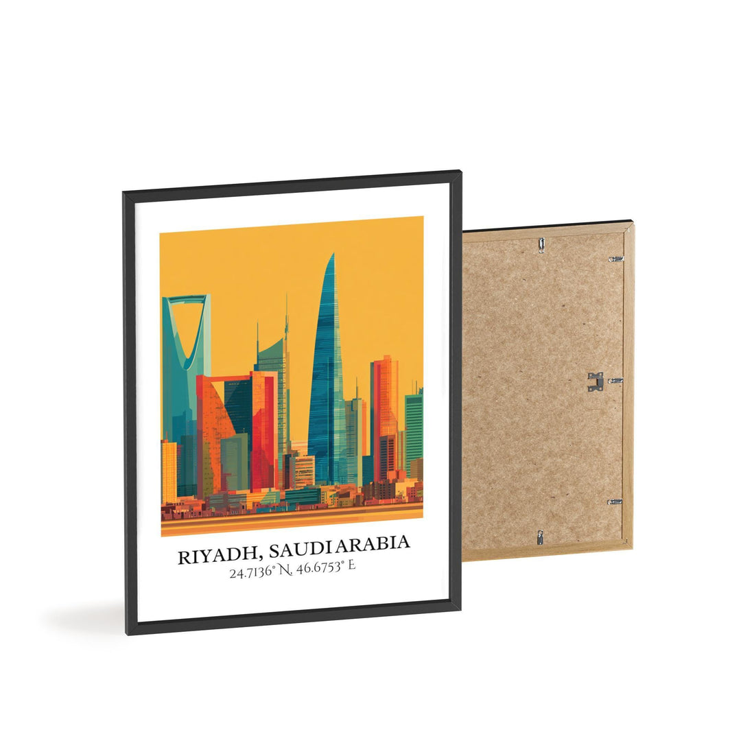 Riyadh Wall Art, Riyadh Retro Travel Art, Riyadh Home Decor, Riyadh Skyline Gift, Saudi Arabia Travel Art, Travel Prints, Housewarming Gift