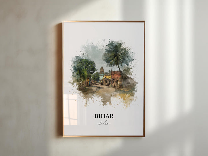 Bihar India Wall Art, Bihar India Print, Bihar Watercolor Art, Bihar India Gift, India Travel Print, Travel Poster, Housewarming Gift