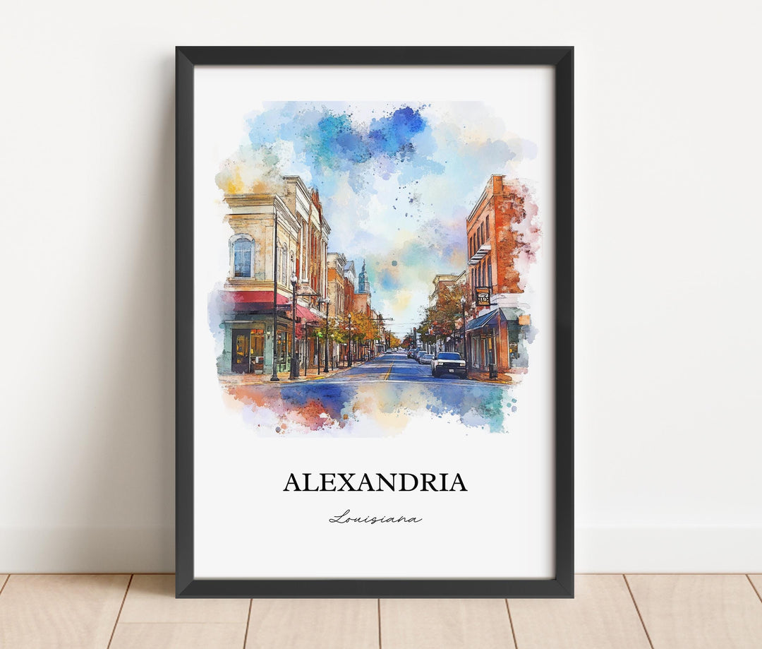 Alexandria Louisiana Art, Rapides Parish Print, Louisiana Watercolor, Alexandria LA Gift, Travel Print, Travel Poster, Housewarming Gift