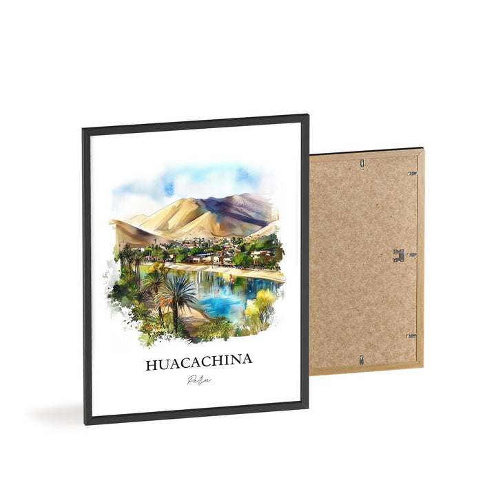 Huacachina Wall Art, Ica Peru Print, Peru Watercolor Art, Huacachina Peru Gift, Travel Print, Travel Poster, Housewarming Gift
