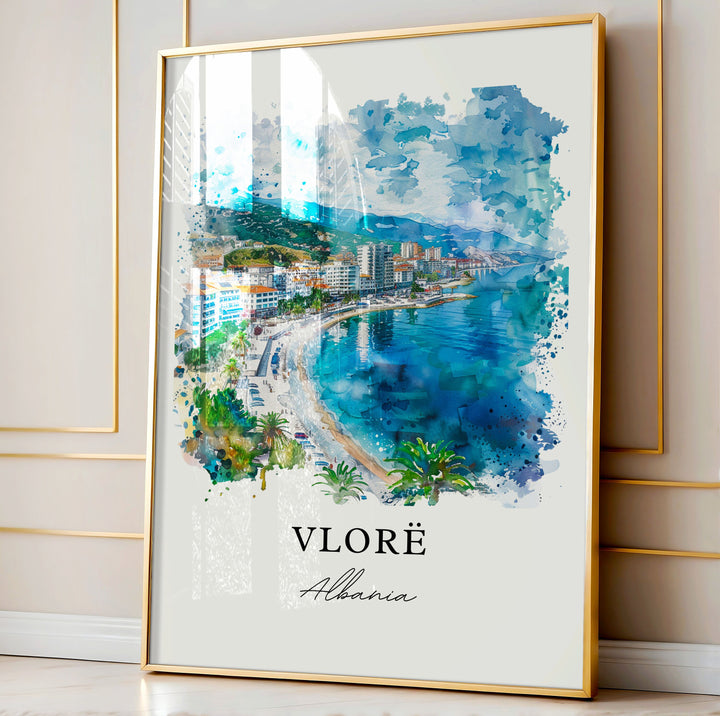 Vlorë Albania Wall Art, Vlorë Print, Labëria Region, Vlorë Albania Gift, Travel Poster, Housewarming Gift