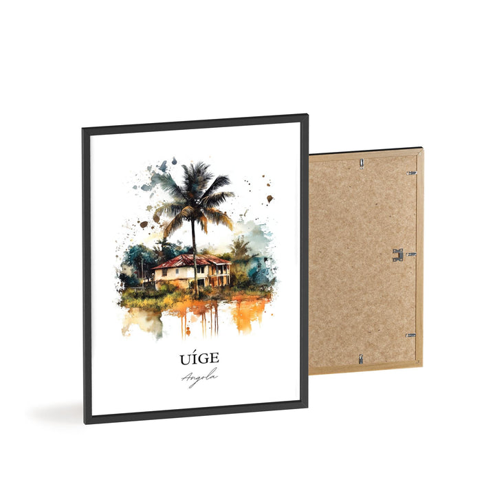 Uíge Angola Wall Art, Angola Print, Angola Watercolor Art, Uíge Gift, Travel Print, Travel Poster, Housewarming Gift