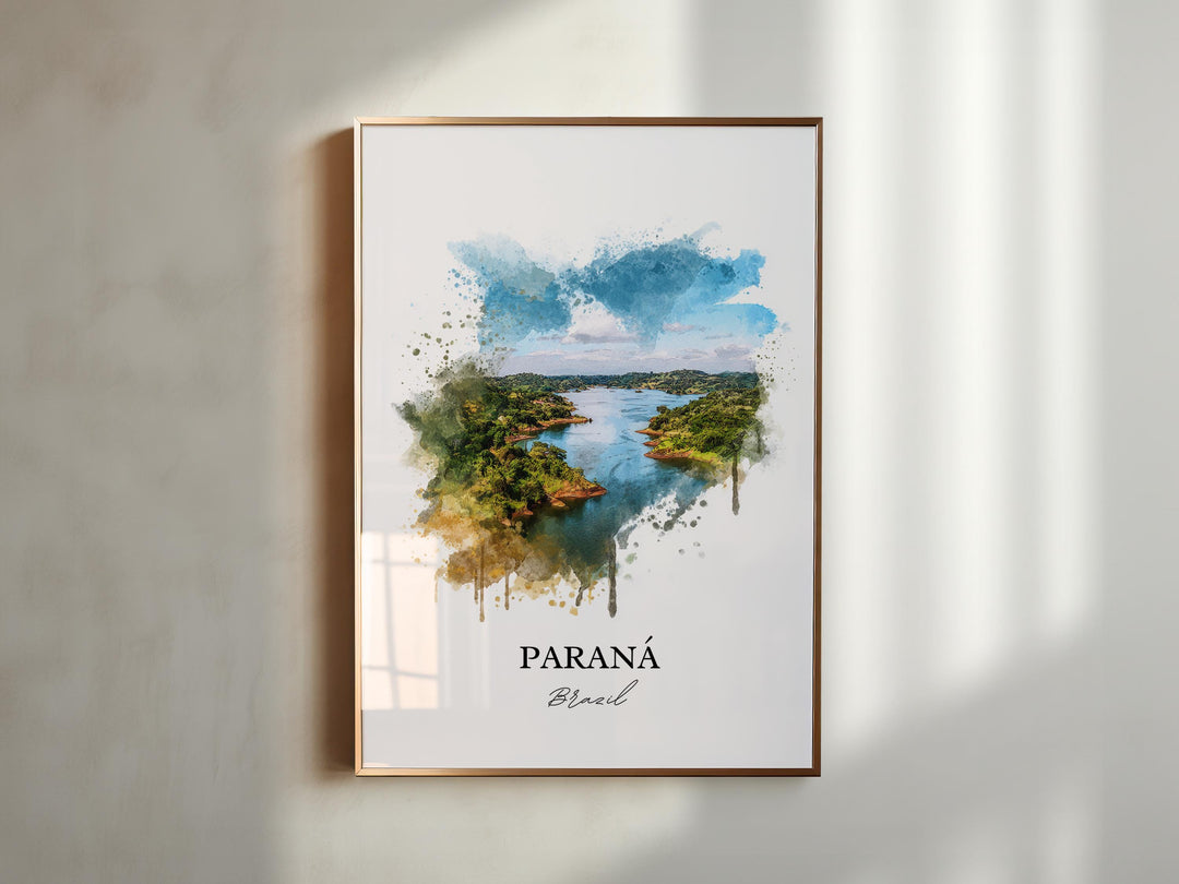 Paraná Brazil Wall Art, Paraná Print, Paraná Watercolor Art, Paraná Brazil Gift, Brazil Travel Print, Travel Poster, Housewarming Gift