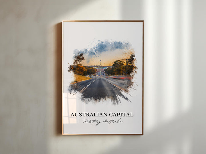 Australian Capital Territory Art, Australia Print, Australia Art, Canberra Gift, Canberra Travel Print, Travel Poster, Housewarming Gift