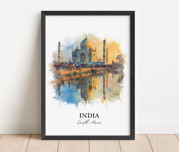 India Wall Art, India Print, India Watercolor Art, New Delhi Gift, Travel Print, Travel Poster, Housewarming Gift