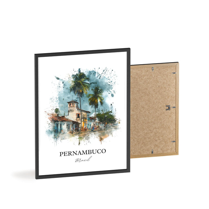 Pernambuco Brazil Wall Art, Pernambuco Print, Pernambuco Watercolor Art, Pernambuco Gift, Travel Print, Travel Poster, Housewarming Gift