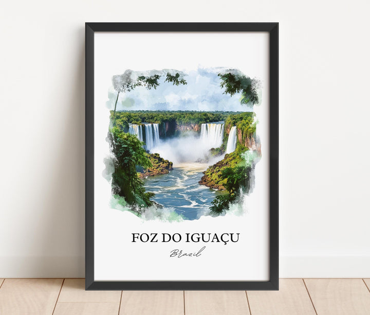 Foz do Iguacua Wall Art, Paraná Print, Brazil Watercolor Art, Foz do Iguacua Gift, Travel Print, Travel Poster, Housewarming Gift