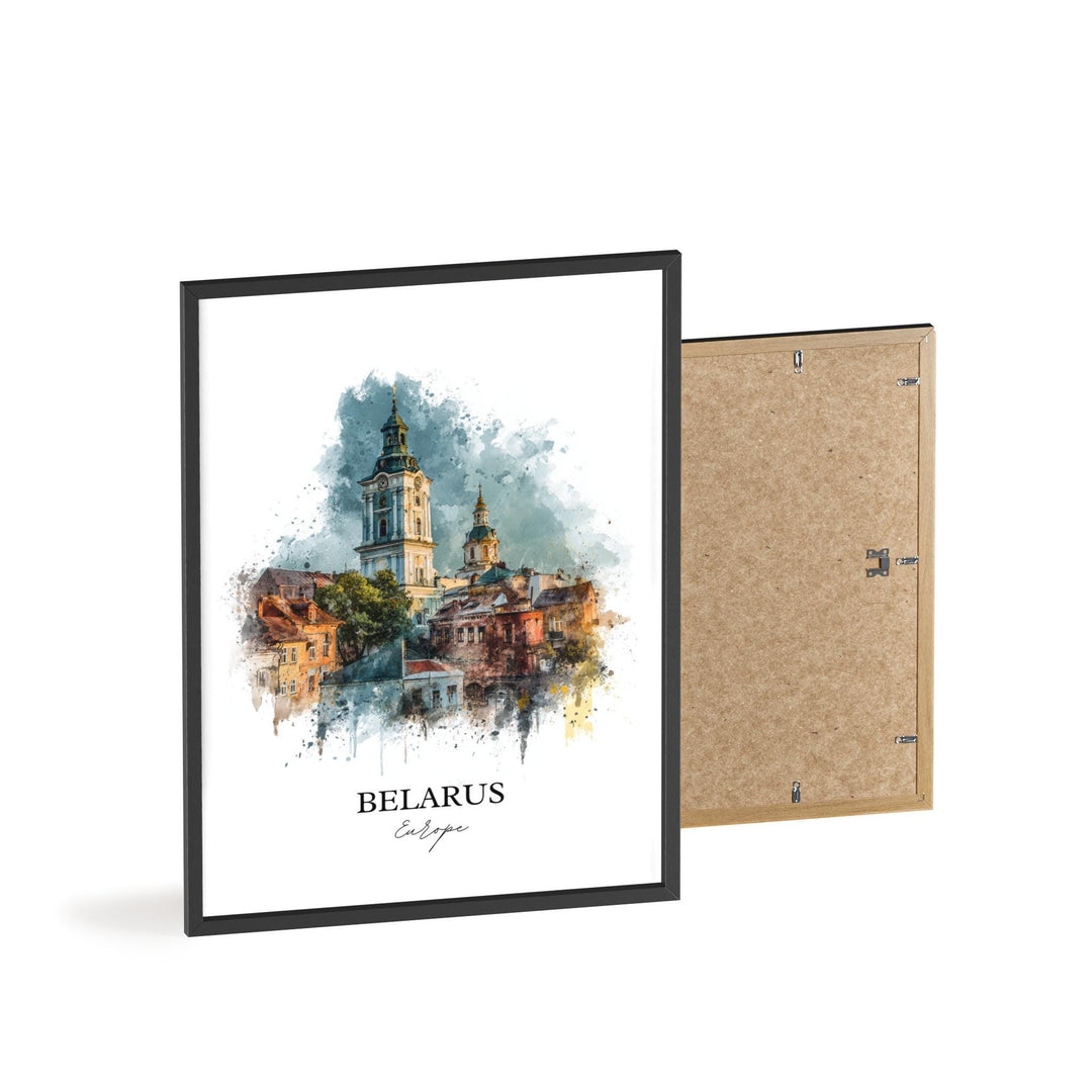 Belarus Wall Art, Belarus Print, Belarus Watercolor Art, Belarus Gift, Travel Print, Travel Poster, Housewarming Gift