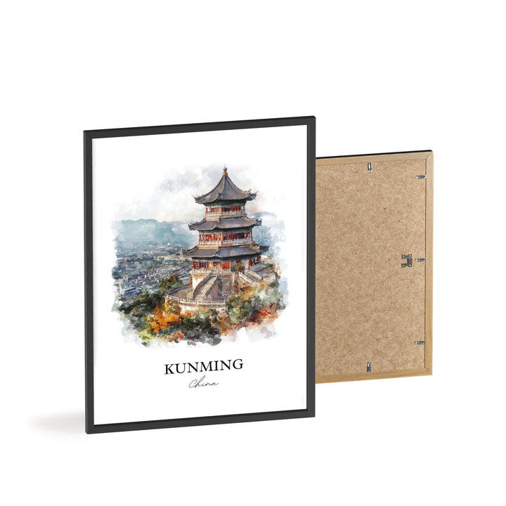 Kunming Wall Art, Yunnan Province Print, China Watercolor Art, Kunming China Gift, Travel Print, Travel Poster, Housewarming Gift