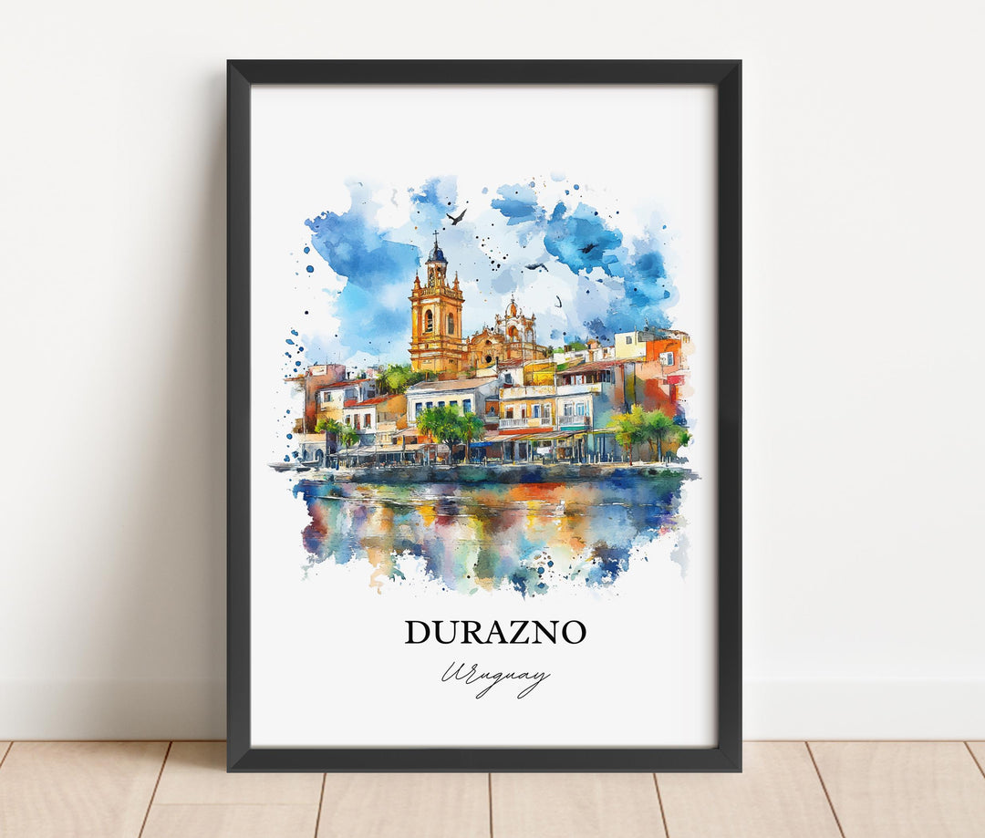 Durazno Wall Art, Uruguay Print, Uruguay Watercolor Art, Durazno Uruguay Gift, Travel Print, Travel Poster, Housewarming Gift