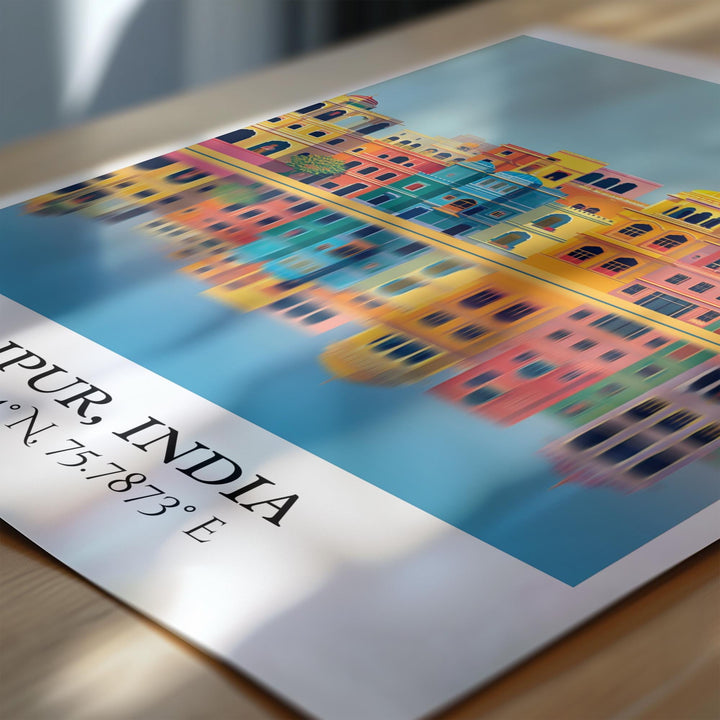 Jaipur India Art, Jaipur Retro Travel Art, Jaipur Home Decor, Jaipur Gift, India Travel Art, Travel Prints, Housewarming Gift