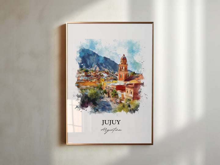 Jujuy Argentina Wall Art, Quebrada de Humahuaca Print, Argentina Watercolor Art, Jujuy Gift, Travel Print, Travel Poster, Housewarming Gift
