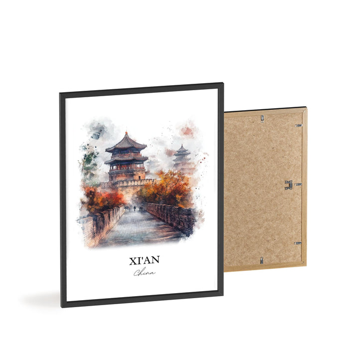 XI'an Wall Art, Shaanxi Province Print, China Watercolor Art, XI'an Gift, Travel Print, Travel Poster, Housewarming Gift