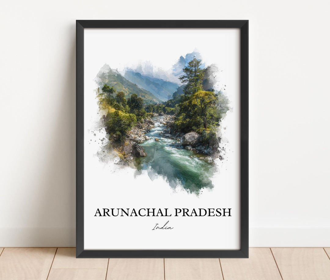 Arunachal Pradesh Wall Art, India Print, India Watercolor Art, Arunachal Pradesh Gift, India Travel Print, Travel Poster, Housewarming Gift