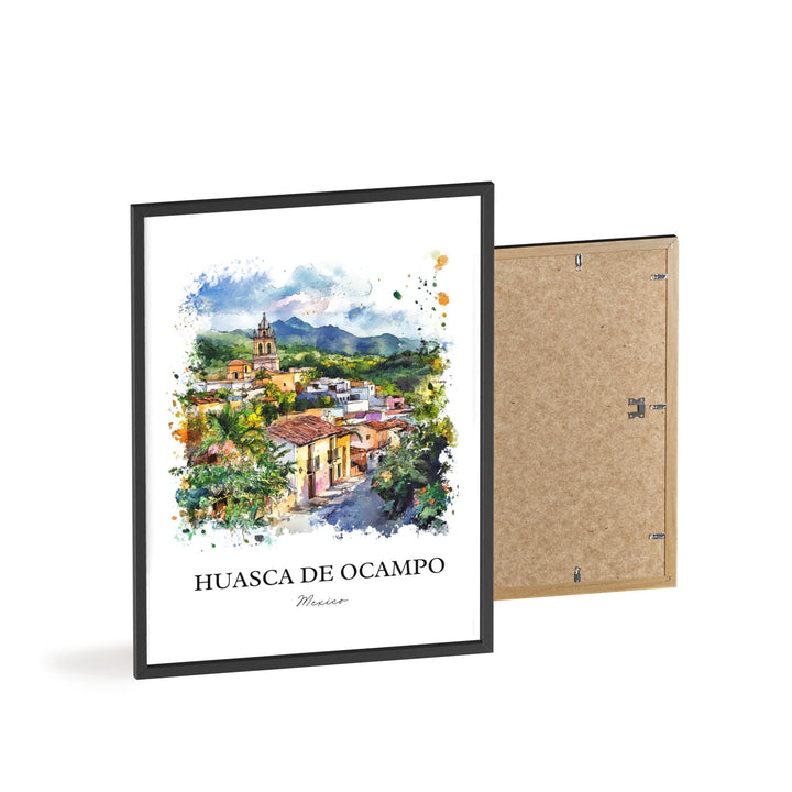 Huasca de Ocampo Wall Art, Hidalgo State Print, Mexico Watercolor Art, Huasca de Ocampo Gift, Travel Print, Travel Poster, Housewarming Gift