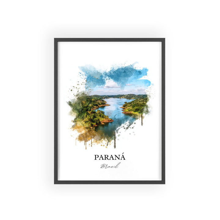 Paraná Brazil Wall Art, Paraná Print, Paraná Watercolor Art, Paraná Brazil Gift, Brazil Travel Print, Travel Poster, Housewarming Gift