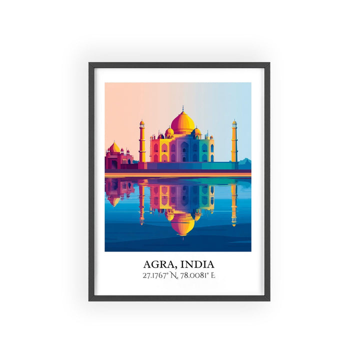 Agra India Art, Agra Retro Travel Art, Agra India Home Decor, India Gift, India Travel Art, Travel Prints, Housewarming Gift