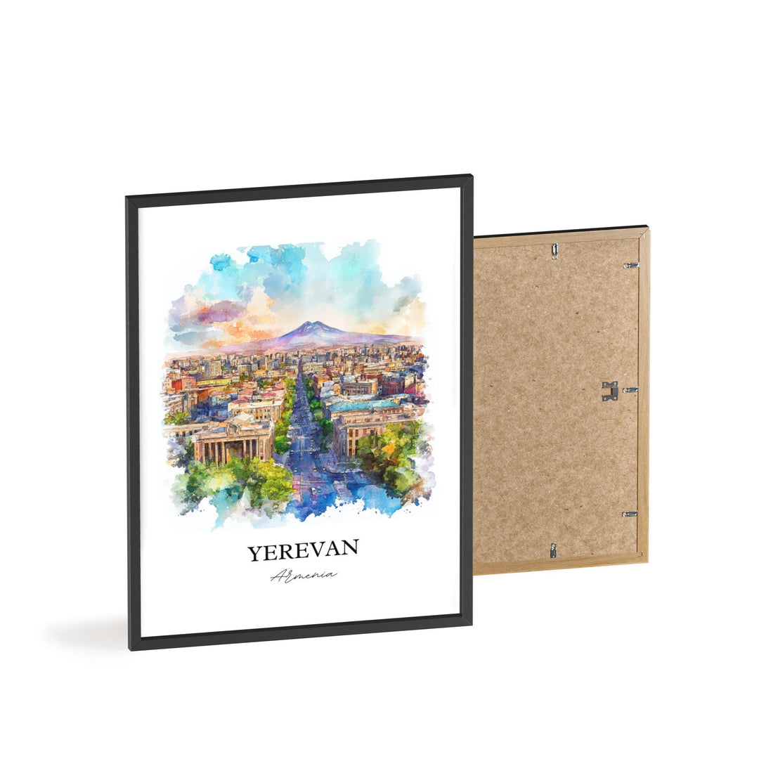 Yerevan Wall Art, Armenia Print, Armenia Watercolor Art, Yerevan Armenia Gift, Travel Print, Travel Poster, Housewarming Gift