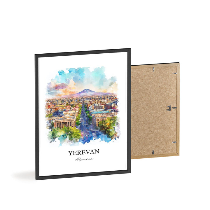 Yerevan Wall Art, Armenia Print, Armenia Watercolor Art, Yerevan Armenia Gift, Travel Print, Travel Poster, Housewarming Gift