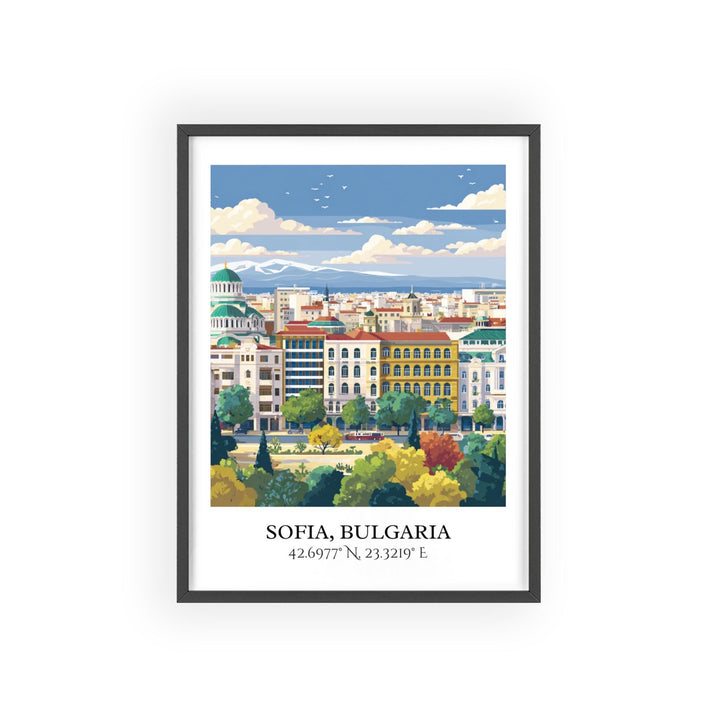 Sofia Bulgaria Art, Bulgaria Retro Travel Art, Bulgaria Home Decor, Bulgaria Gift, Bulgaria Travel Art, Travel Prints, Housewarming Gift