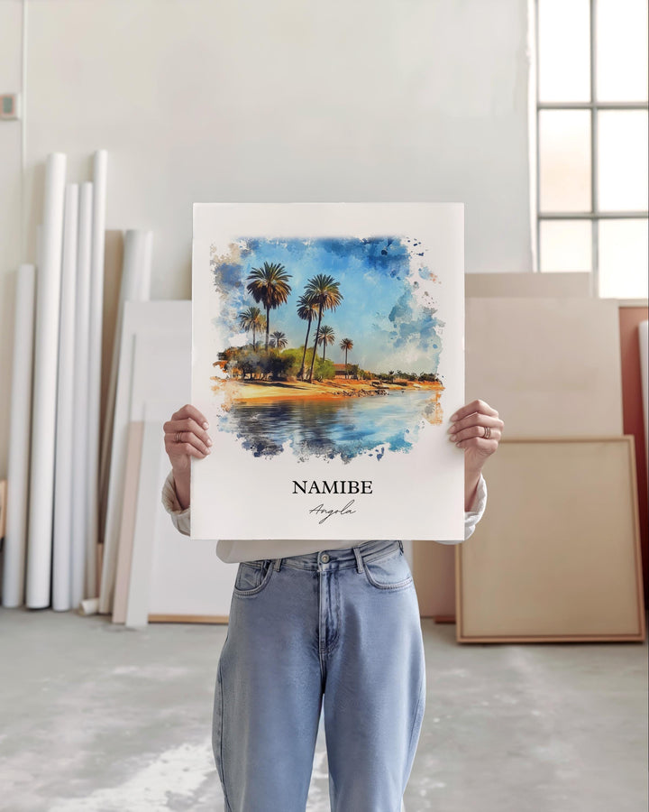 Namibe Angola Wall Art, Angola Print, Angola Watercolor Art, Namibe Gift, Travel Print, Travel Poster, Housewarming Gift