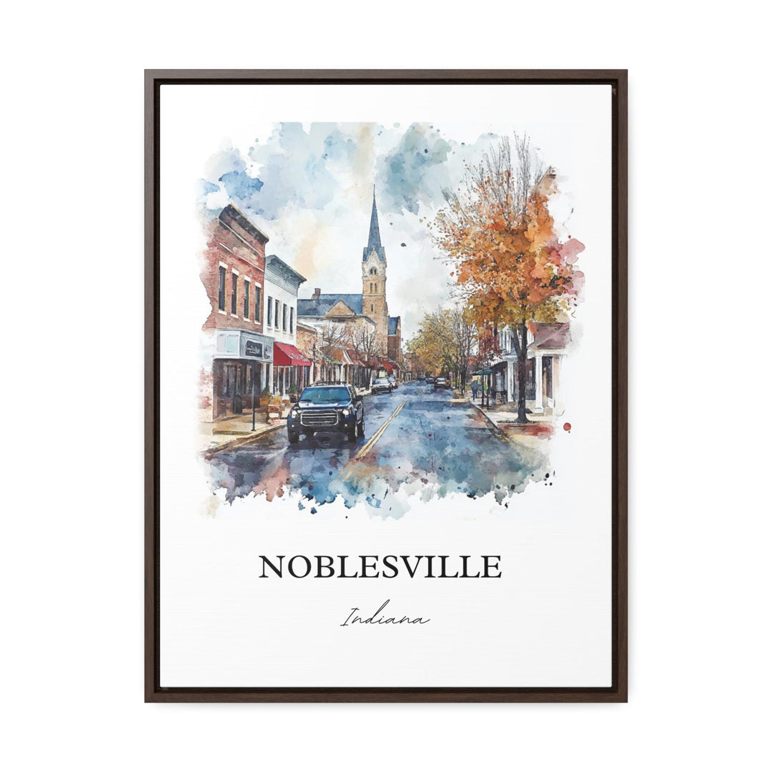 Noblesville IN Wall Art, Hamilton County Print, Indianapolis Watercolor, Noblesville Gift, Travel Print, Travel Poster, Housewarming Gift