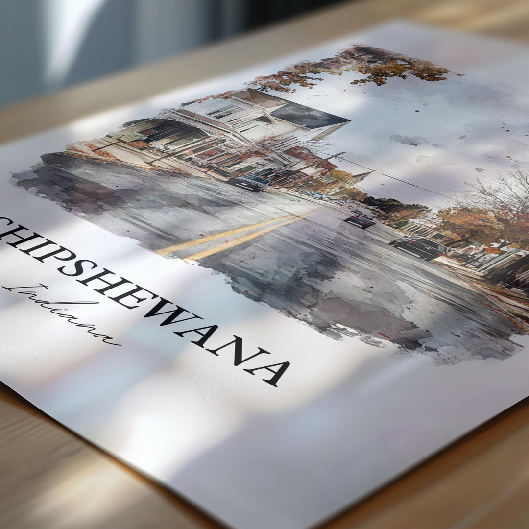 Shipshewana Wall Art, LaGrange County IN Print, Indiana Watercolor Art, Shipshewana Gift, Travel Print, Travel Poster, Housewarming Gift