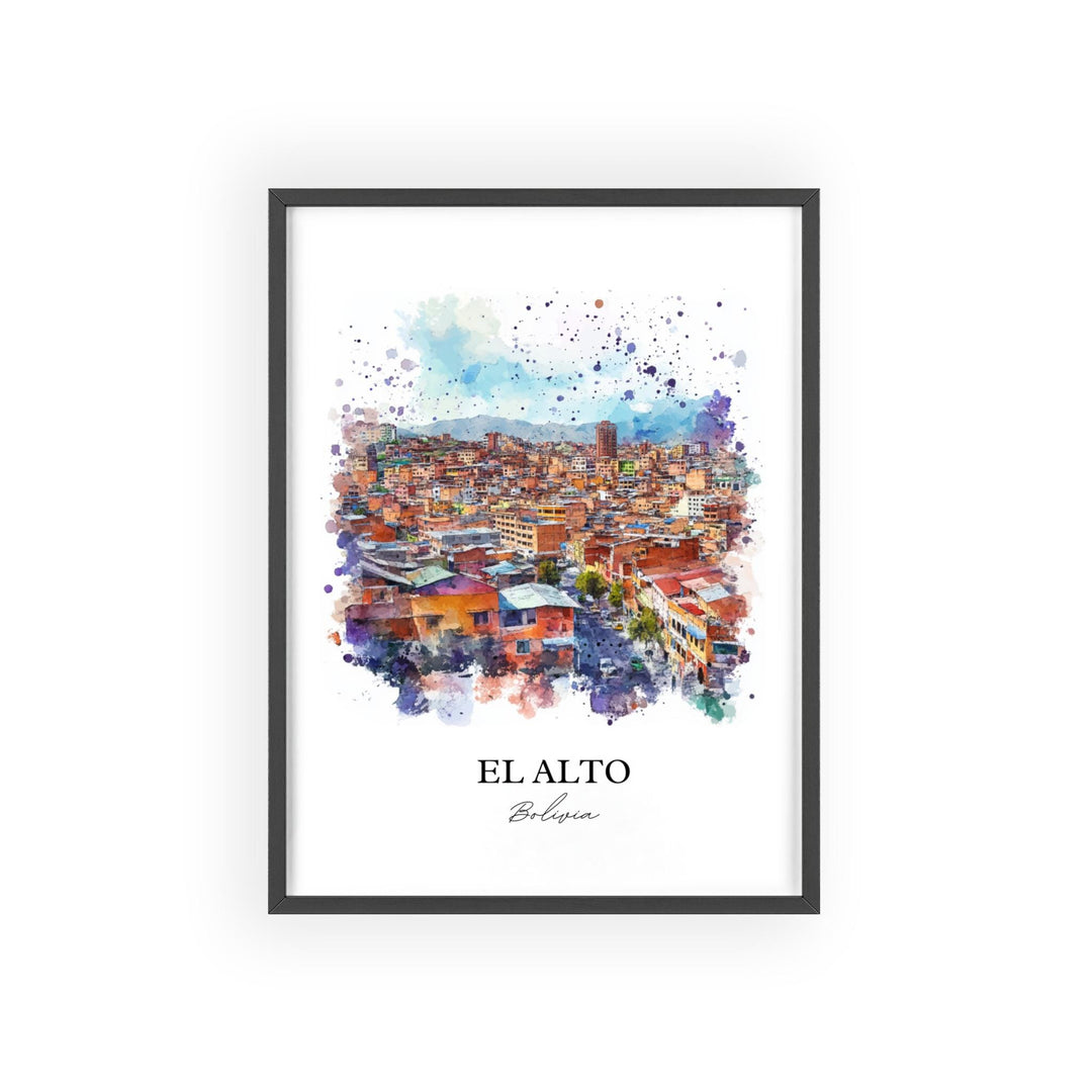 El Alto Bolivia Wall Art, La Paz Print, Bolivia Watercolor Art, El Alto Bolivia Gift, Travel Print, Travel Poster, Housewarming Gift