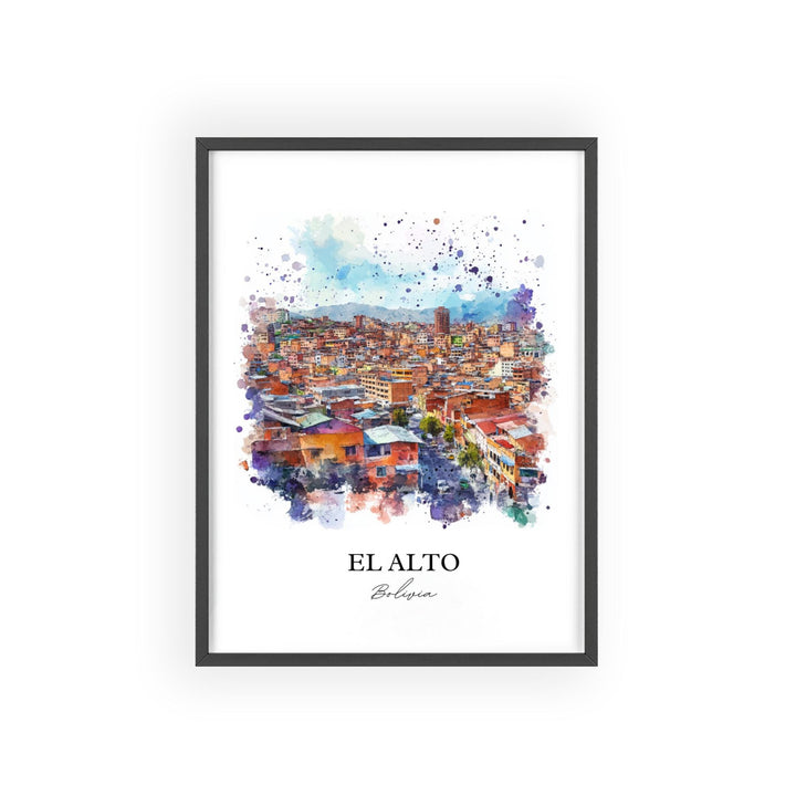 El Alto Bolivia Wall Art, La Paz Print, Bolivia Watercolor Art, El Alto Bolivia Gift, Travel Print, Travel Poster, Housewarming Gift