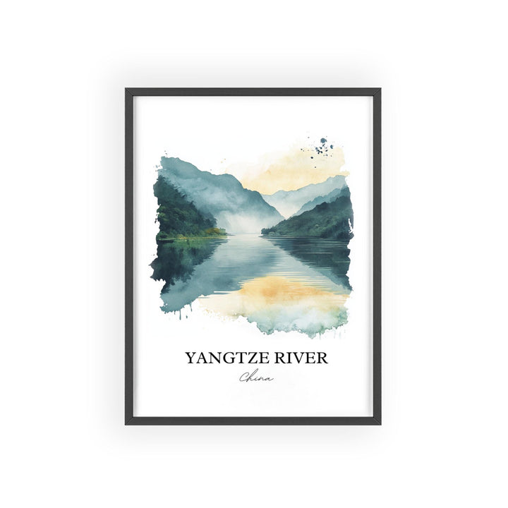 Yangtze River Wall Art, Yangtze River Print, China Watercolor Art, Yangtze River Gift, Travel Print, Travel Poster, Housewarming Gift