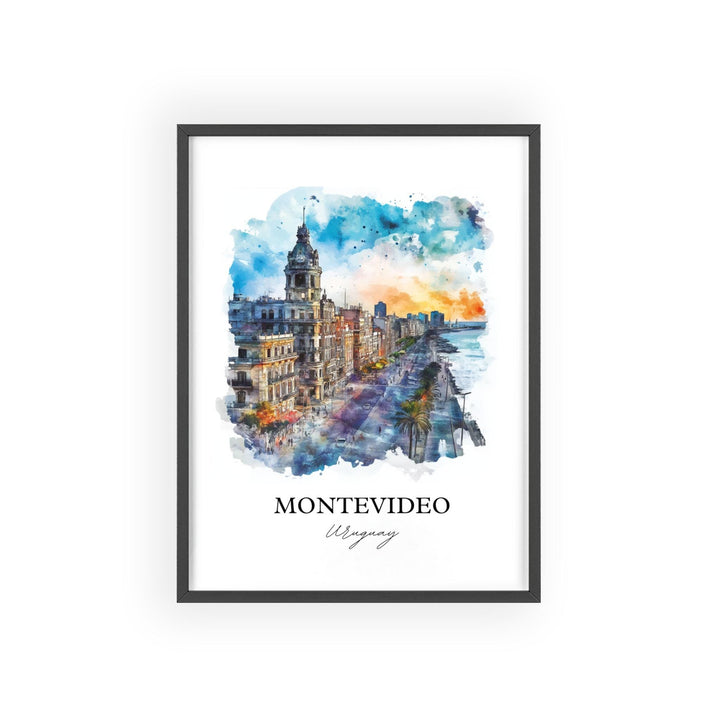 Montevideo Wall Art, Uruguay Print, Uruguay Watercolor Art, Montevideo Gift, Travel Print, Travel Poster, Housewarming Gift