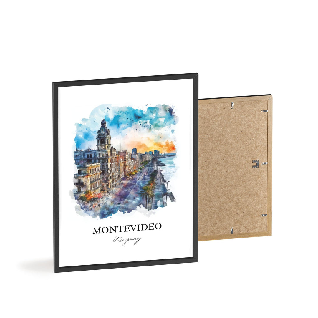 Montevideo Wall Art, Uruguay Print, Uruguay Watercolor Art, Montevideo Gift, Travel Print, Travel Poster, Housewarming Gift